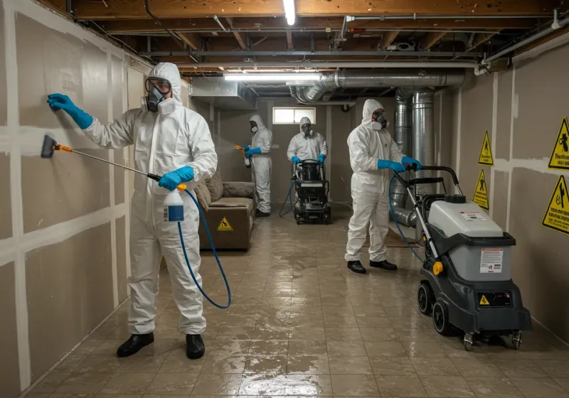 Basement Moisture Removal and Structural Drying process in Velda Village, MO